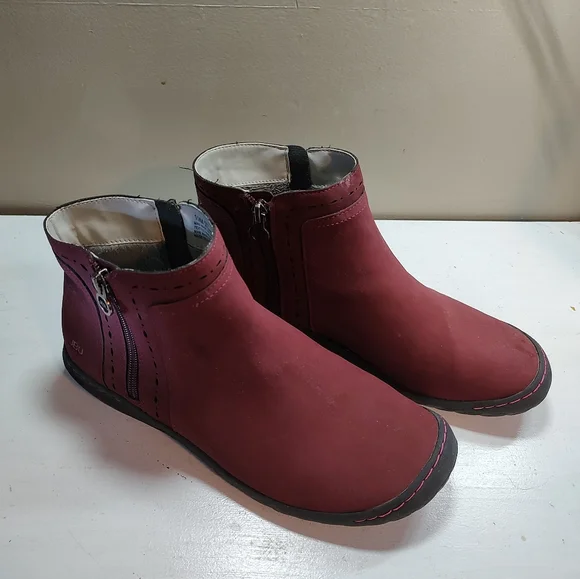 JBU juno double zip wine color ankle boot women's Size 10 - Picture 2 of 16